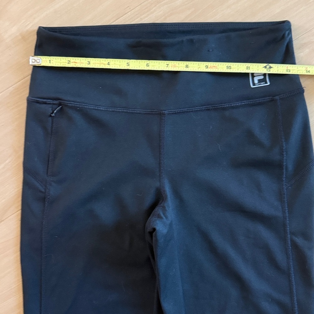 WOMENS FILA FLARED LEG PULL ON ATHLETIC FIT PANTS BLACK HIGH WAISTED SIZE SMALL - Picture 9 of 11